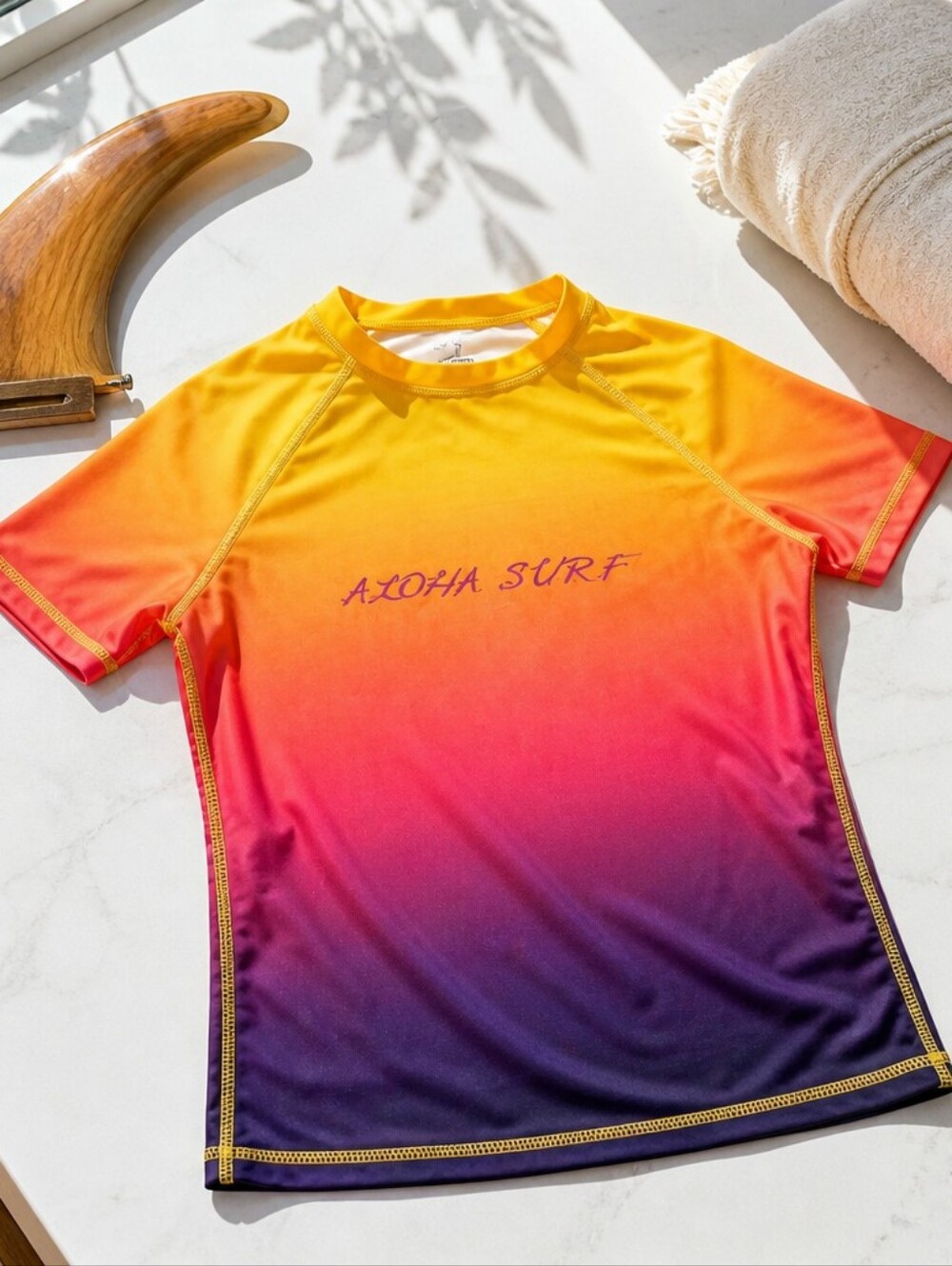 Unisex Kids Aloha Surf Gradient Rash Guard Shirt #178